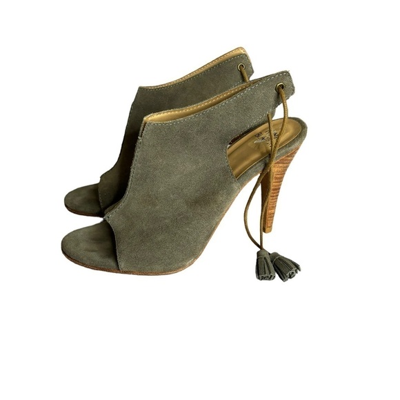 Huma Blanco Grey Suede Tye Back Tassel Heels Size 39 - Picture 1 of 6